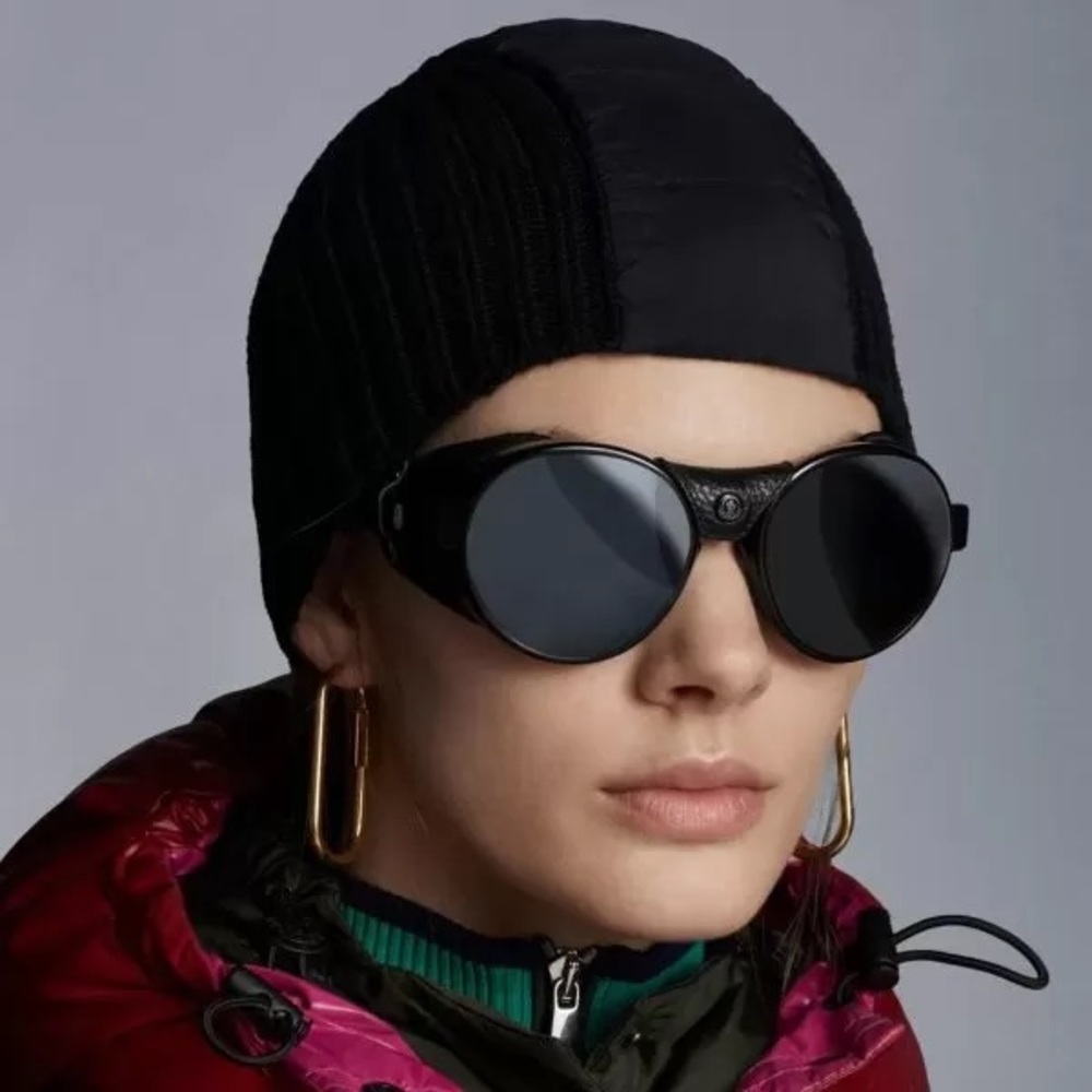 Moncler round leather sunglasses - Picture 3 of 4